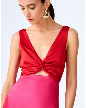 OMNES Dresses Maggy Colourblock Satin Mini Dress - Pink