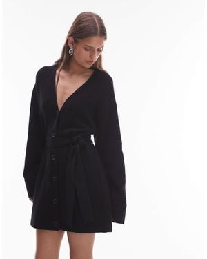 & Other Stories – kurzes strickjacken-kleid - Schwarz