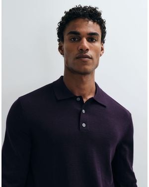 ARKET Merino Wool Knit Polo - Blue