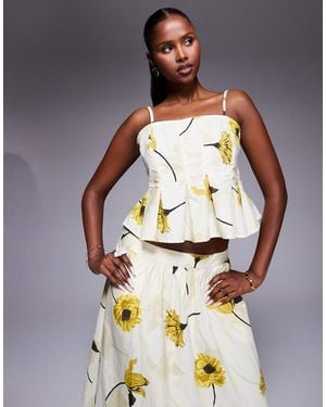 River Island Floral Print Cami Top - Yellow