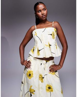 River Island Floral Print Cami Top - Yellow