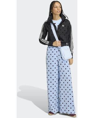 adidas Originals Wide Leg Satin Track Trousers - Blue