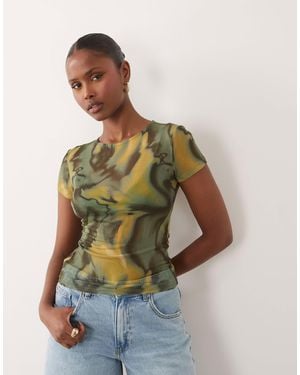 ASOS Sheer Mesh Baby Tee - Green