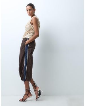 ASOS Co-ord Track 3/4 Length Crop Trouser - White