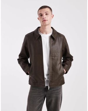 Jack & Jones Faux Leather Jacket - Multicolor