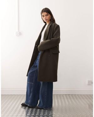 Weekday Logan Wool Blend Oversized Knee Length Coat - Blue