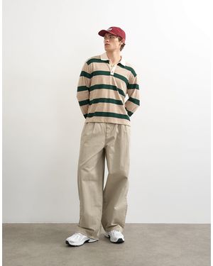 TOPMAN Baggy Fit Pants With Pleats - Blue