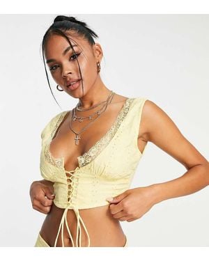 AsYou Broderie Corset Top Co-ord - Yellow