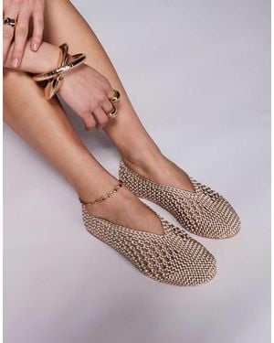 Public Desire Dylan Woven Ballet Flats - White