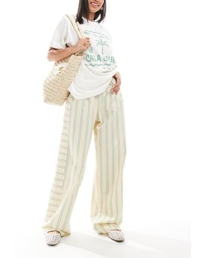 ASOS – barrel leg jogginghose aus baumwoll-popeline - Weiß