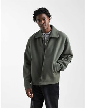 ASOS Oversized Wool Look Harrington - Gray