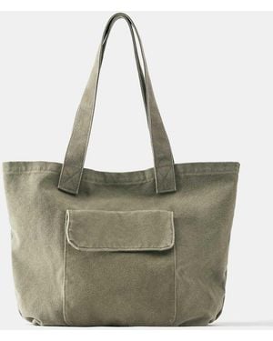 Pull&Bear Canvas Tote Bag - Natural