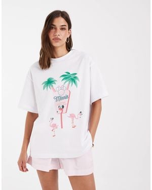 ASOS Disney Oversized T-shirt With Minnie Motel Print - White