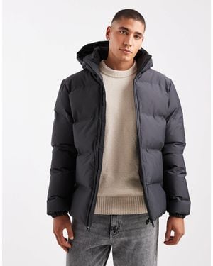Threadbare Puffer Jacket With Hood - Gray