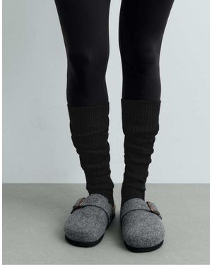 Oysho Cashmere 22% Wool 10% Long Socks - Black