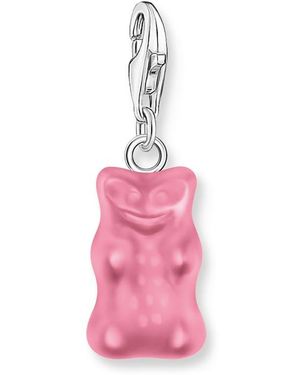 Thomas Sabo Charm De Plata De Ley De Oso Rosa De -Plateado