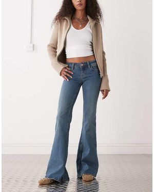 Cheap Monday Flare Low Stretch Jeans - Blue