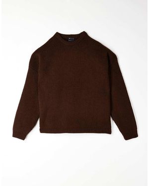 ASOS Jersey De Corte Cuadrado Extragrande De Punto Inglés De - Marrón