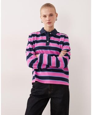 Vila Oversized Rugby Polo - Purple