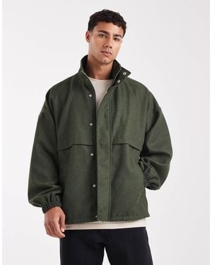 ASOS Wool Look Track Jacket - Gray
