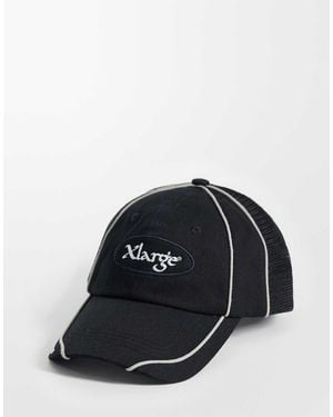 X-Large Head Hybrid Six Panel Baseball Cap - Black