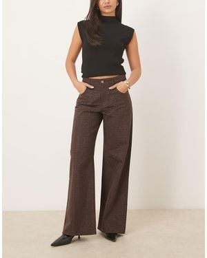 Mango Libra 100% Cotton Wide Leg Jean With Embellishment - Brown