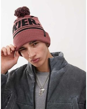 Planks Skier Bobble Beanie - Red