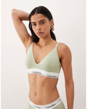 Calvin Klein Icon Cotton Modal Maternity Lightly Lined Triangle Bra - Green