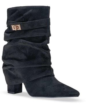 SEQWL Mid Calf Boots With Zip Fastening Mesh Lined Casual Shoes - Blue