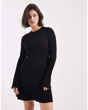 ONLY Knitted Ribbed Mini Dress - Blue
