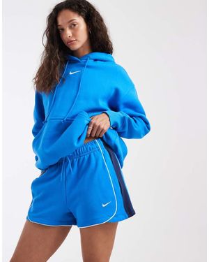 Nike Mid Rise 3 Inch Fleece Shorts - Blue
