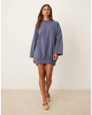 ASOS Cocoon Sleeve Mini Sweat Dress - Blue