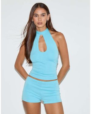 Motel Nalu Slinky Cupro Shorts - Blue