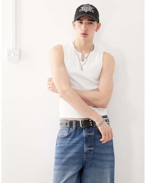 Collusion Ribbed Vest - White