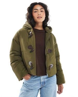 Wednesday's Girl toggle Detail Cropped Jacket - Green