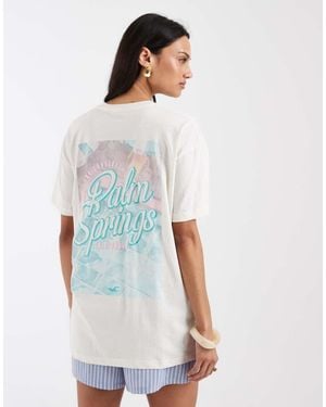 Hollister Poolside Back Graphic Oversized T-shirt - White