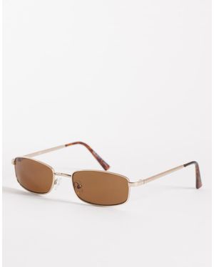 Cotton On Asha Metal Slim Wraparound Sunglasses - White