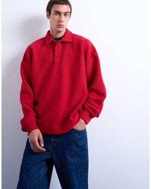 TOPMAN – hochwertiges sport-polohemd aus schwerem stoff - Rot
