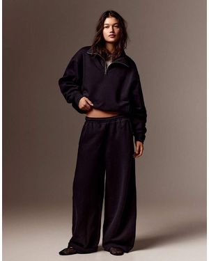 Bershka Plush Parachute Trousers - Brown