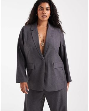 Vero Moda Oversized Tailored Blazer - Gray