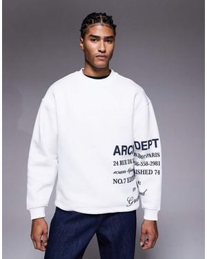 River Island Essential Crew Printed Sweatshirt - White