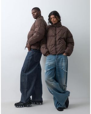 Collusion Unisex-pufferjacke mit stehkragen - Blau