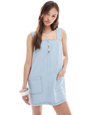 Miss Selfridge – jeanskleid im babydoll-stil - Blau