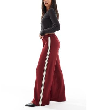 ONLY Side Stripe Wide Leg Trouser - Red