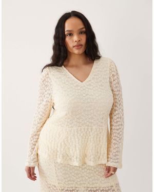 ONLY Lace Blouse Co-ord - Natural