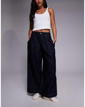 River Island Tailored Wide Leg Jeans - Blue