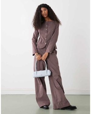Reclaimed Vintage Tailored Top With Button Down Front - Purple
