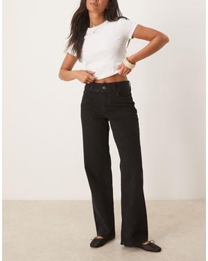 Aware Vaqueros Negro Enjuagado De Talle Medio Y Pernera Ancha Rena De - Multicolor