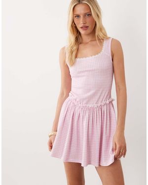 Miss Selfridge Square Neck Mini Dress - Pink