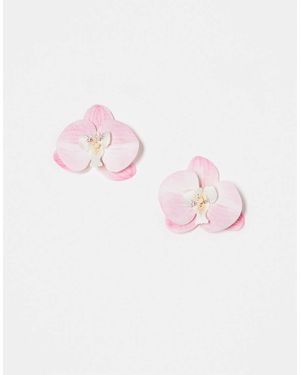 ASOS Pack Of 2 Shoe Clips With Faux Orchid Flowers - Pink